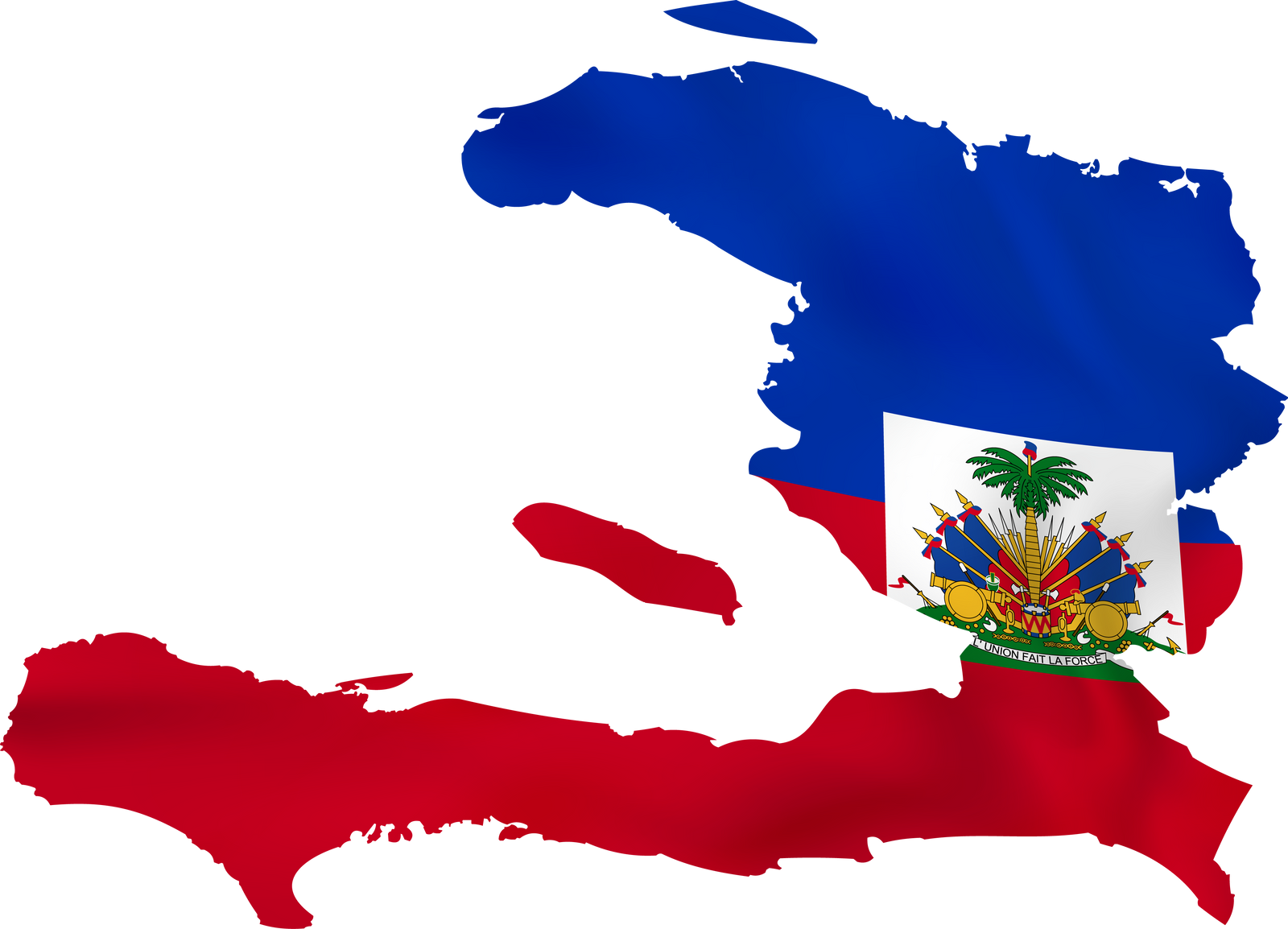 Haiti with waving flag.